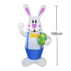 1,9 m de Pâques Pâques décoration de lapin mignon modèle de lapin avec décoration de lumière LED pour la maison des jardin intérieurs extérieurs accessoires 240322