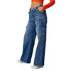 jeans femmes designer jeans femmes jeans droits qualité mode vintage denim pantalon bleu taille haute pantalon de travail maman sexy pantalon évasé femme pli mince mode