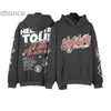 Designer New Spring and Autumn Hoodie Trendy High Street Top Making Old Letter Graffiti Print Couple Loose Hooded Sweater Trend