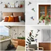 Decorative Figurines Metal Bird Wall Decor Art Decorations Vibrant Ornament 3D Sculpture Hanging For Living Room Bedroom Durable