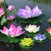 Trädgårdsdekorationer Lotus Leaf Flower Model Solar Founter Floating Aquascape Outdoor Landscape Poolscape Combination