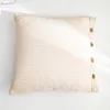 Pillow Pink Soft Cotton Knit Cover Green Vintage Ivory Grey Solid Case 45cm Button Open Home Decoration Nordic