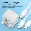 PD 35W USB C Chargeur Double ports Type C Chargeur Fast Charger pour iPhone 13 14 Pro Max 15 Xiaomi Chargeur de téléphone mobile Chargeur rapide