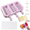 Baking Moulds 3 Cavity Silicone Ice Cream Mould DIY Chocolate Dessert Popsicle Pudding Lolly Mold Home Kitchen Tools