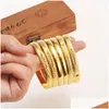 BANGLE 4 pezzi Box Gioielli di moda interi 14k Giallo giallo in oro massiccio GF Bracciale Dubai Pieno Donne Africa Arab Element257x Delivery Delivery Bra Otzdz