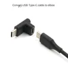 Typ-C hane till kvinnlig adapter USB3.1 m/f Rätt vinkel 90 graders USB-laddningsförlängningskabeladapter