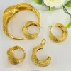 Ketting oorbellen set luxe 4 stks 18k gouden vergulde sieraden voor vrouwen 2024 trendy dubai koperarmband ring oorrel trouwfeest cadeau