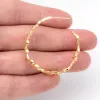 Örhängen 4st CZ PAVED DINTY GOLD LEAF HOOP EARRINGS, GOLD HOOP EARRING, 42mm Circle Leaf Earring (GB2019)