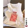 Kvinnors O-Neck 3D Flower Patchwork Beading Elegant Sticked Tanks Vest SMLXL