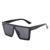 Lunettes de soleil Lunettes de soleil sur le dessus plat extra large pour hommes à la mode noire carrée en une seule pièce finition rétro-miroir pour Womenl240403