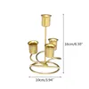 Portacandele Supporto lungo per pilastro in metallo vintage europeo a 4 bracci Espositore per candeliere in ferro artistico Espositore per feste di matrimonio a casa