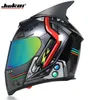 Hełmy motocyklowe 2021 Hełm wyścigowy pełna twarz podwójna soczewka Casco Moto z modą rogi motocross dirt rower zatwierdzony3175507