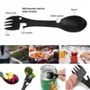 Ensembles de vaisselle Camping Fork Spoon Ioxless inoxyless 10 en 1 Flétware intégré Multi Tool peut ouvrir la bouteille de couteau à l'extérieur Ustensi de camp de camp