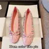 Ontwerper Chanells schoenen Paris merk Luxurys Pink Black Ballet Flat Dames Mens Loafers Leer Casual Dance Shoe Slip aan voor damesschoenen rond teen dame jurk schoenen