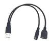 USB 2.0 A MĘŻCZYZNA DUAL USB Kobietowe Data Hub Rozdzielacz USB Zasilanie USB Przedłużenie kabla adaptera do laptopa