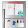 Cartes 2PCS A4 Taille magnétique Blancs Fridge Stickers Dry Erase Blanche Blanche de bureau Bulletin Bulletin de messagerie de babillard