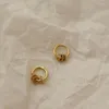 Hoop Ohrringe Trendy Gold plattiert geometrische Ausrüstung Formkreis für Frauen Mädchen Mode Zirkon Schmuckschnalle Typ