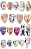 Nieuwe S925 Sterling Silver Charm Losse kralen Round Bead Love Heart Originele fit Bracelet Panda hanger Classic Fashion Diy Ladies Mom Sieraden Gift1236429