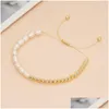 Beaded Strand Women Fashion Jewelry Chain Naturally Freshwater Pearl Bracelet Birthday Party Gift Drop Delivery Bracelets Dhho0