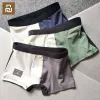 Controle YouPin 3pcs katoenen heren ondergoed slipje elasticiteit boksers mannen ademende trunk boxers shorts man mode shorts mannelijk slipje