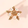 Cluster Rings Fashion Vintage Gold Color Champagne Rhinestone Simulated Pearl Big Finger Chunky For Women Men Jewelry Wholesale