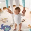 Baby Rugs & Playmats Bekobaby 200X180Cm Xpe Mat Foldable Cartoon Play Kids Waterproof Climbing Pad Puzzle Rug For Children Anti-Skid C Dhjs8