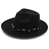 Bérets Fashion Men sentait Fedora Hat pour l'automne d'hiver fascinat jazz gentleman sombrero papa punk pirate Taille de 58 cm Drop livraison dhnxe