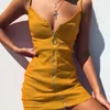 Robes décontractées Europe et les États-Unis Ring Sac à glissière Hip Sexy Suspenten Robe 2024 Summer Women's Wear