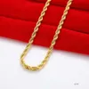 Chains Drop Gold Color 6mm Rope Chain Necklace for Men Women Hip Hop Jewelry Accessories Fashion 22inch