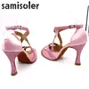 Tanzschuhe Samisoler Rosa 2024 Latin Frau Ballsaal Strass Latce