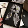 Scarves 70X70cm Square Silk Scarf For Women Satin Hijab Handkerchief Printed Female Head Bandana Small Hair Band Bag