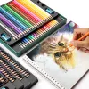 Crayons 48/72/120/150/200 Couleurs de couleur professionnelle crayons de couleur crayon aquarelle en bois