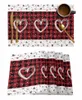 Table Mats Valentine'S Day Hearts Plaid Mat Wedding Holiday Party Dining Placemat Kitchen Accessories Napkin