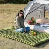 Mat dubbel sömnkudde för camping Uppblåsbar madrass med kudde utomhusmatta sängkudde inbyggd pump 2 person för resvandring