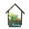Fleurs décoratives artificielles plantes succulentes bononsai house en forme de maison en bois simulé la plante verte décoration murale de maison