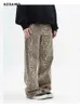 Vintage Leopard Print Jeans Women Spring Overize Casual Hip Pop Wide Leg Trouser Trend High midja Panther Denim Pants Ladies 240321