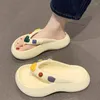 Slippers vrouwen houden van edelstenen decor strand zoete casual flop flops zomerplatform buiten niet-slip zachte eva dia's mode thuisschoenen