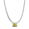 Pendants S925 Silver Necklace Pink Diamond Yellow Rectangular 8 10 High Carbon Jewelry