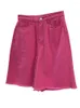 Damen -Shorts Lanmrem Pink Design Denim für Frauen hohe Taille gerade losen lässige Kleidung Streetwear 2024 Sommer 26d8798