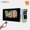 インターコムJeatoneワイヤレスIPビデオインターコム用PEEPHOLE HDビデオエントリホームドアフォンRJ45 TUYA SMART DOORBELL CAT5