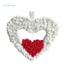 Fiori decorativi Double Love Heart Coppia di ghirlanda Regalo Decorazione sospesa per la parete della porta della finestra C9ga