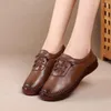 Casual Shoes Spring Monther Manual Thick-soled College Style Loafers Genuine Leather Fashion Women