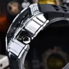 50 2024 English inlaid Wine Barrel European Hollow Ghost Head Quartz Watch Men's Batch 75