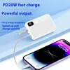 PD22.5W Digital Display Fast Charging Power Bank Ultra Slim Poverbanks Mini Power Bank 10000mAh Inbyggd kablar