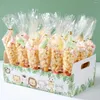 Party Decoration Jungle Animals Butterfly Kraft Paper Cottes Holder Support for Wedding Cone Candy Påsar Stand Cookie Box Tray Birthday