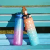 1000ML Sports Water Bottle PC with Scale Straw Lock Leak Proof Resistant To Falling Outdoor Travel Fitness Riding Portable Cup 240402