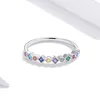Cluster Rings Slim Dainty Pinky Thin for Women Simple Silver Color Multicolor Zircon Finger Ring Accessories Fashion Y2K Jewelry KCR039