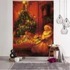 Arazzi di Natale Arazzo decorativo di Natale Red Babbo Natale Tree Camino Muro di arte Coppata per vacanza a casa