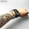 Bracelets Fleurdelis Lily Skull Punk Bead Brand Sier Fashion Europe Style Bijoux Bijoux Gift For Men Women Women