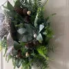 Fleurs décoratives de Noël couronne artificielle pour porte d'entrée extérieure avec des lumières fonctionnant